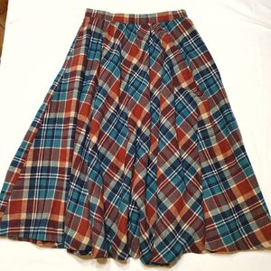 Vintage Plaid Flannel Skirt